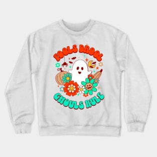 Retro Groovy Ghouls Halloween Ghost Outfit: The Ultimate Costume for Vintage Lovers! Crewneck Sweatshirt